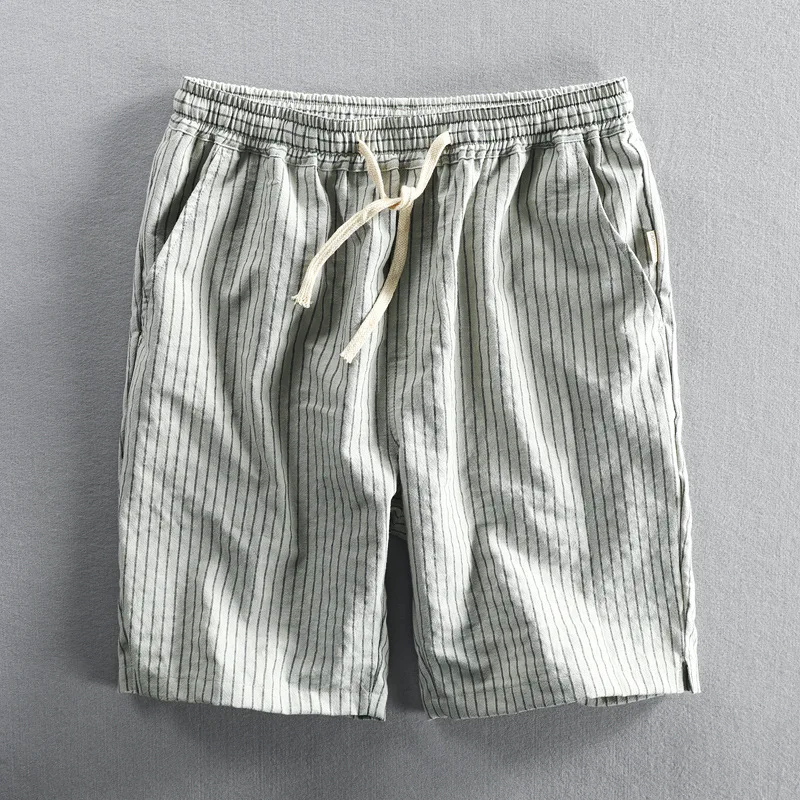 Pinstripe Breezy Cotton Shorts