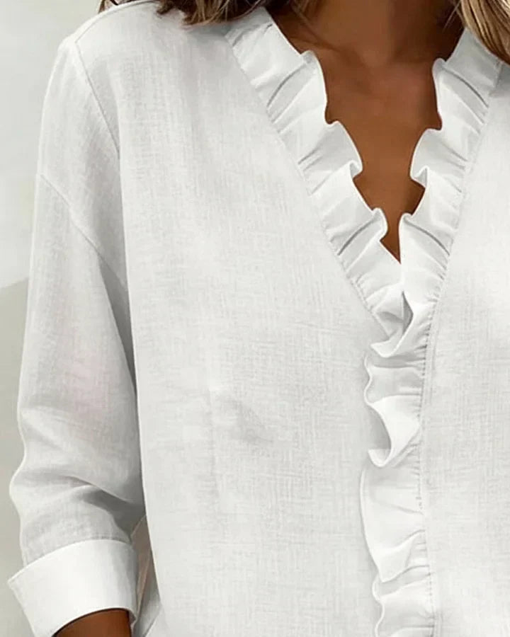 Indie | Blouse with Ruffles and Long Sleeves