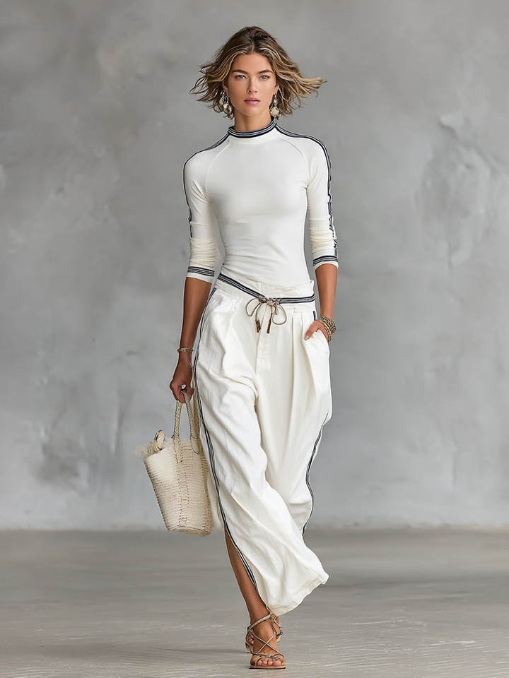 Sport set: comfortable loose-fit pants with drawstring