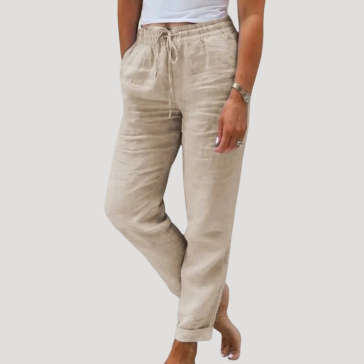 Doris | Casual Cotton-Linen Drawstring Lightweight Trousers