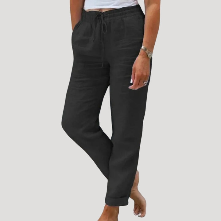 Doris | Casual Cotton-Linen Drawstring Lightweight Trousers