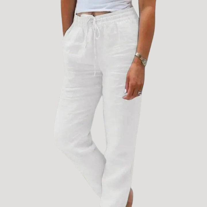 Doris | Casual Cotton-Linen Drawstring Lightweight Trousers