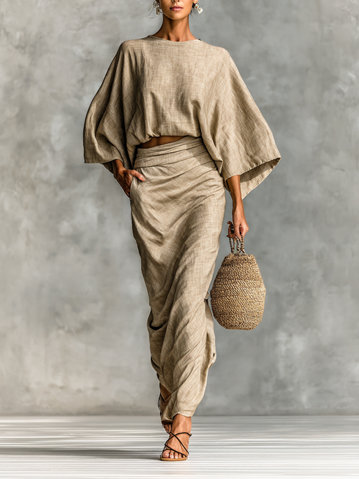 Cotton-Linen Set Skirt – Natural Textile Set with a Stylish Look