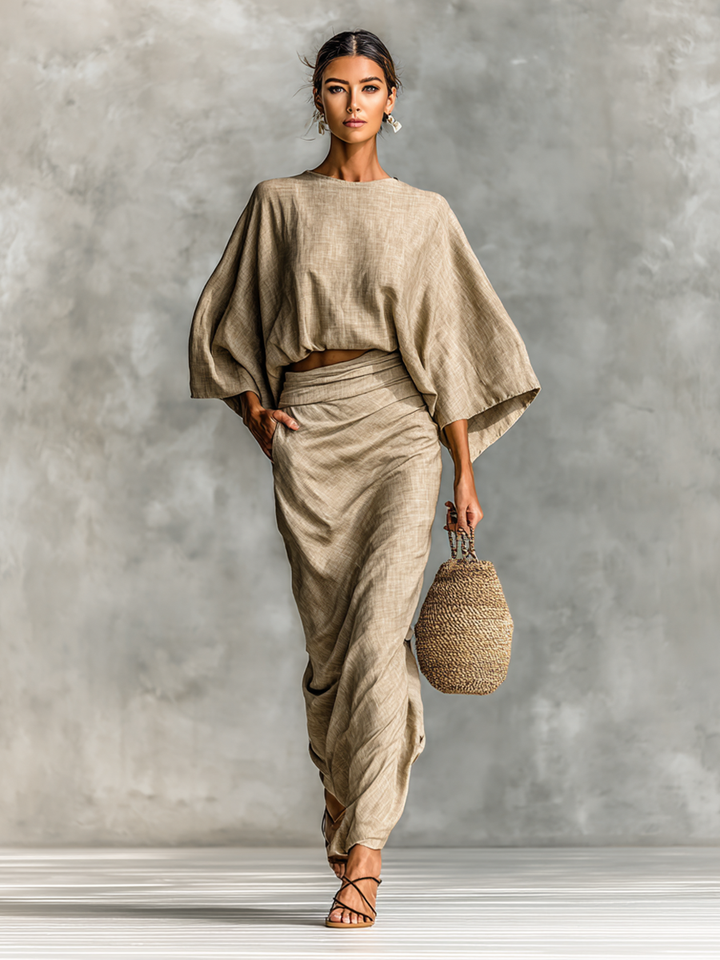 Cotton-Linen Set Skirt – Natural Textile Set with a Stylish Look