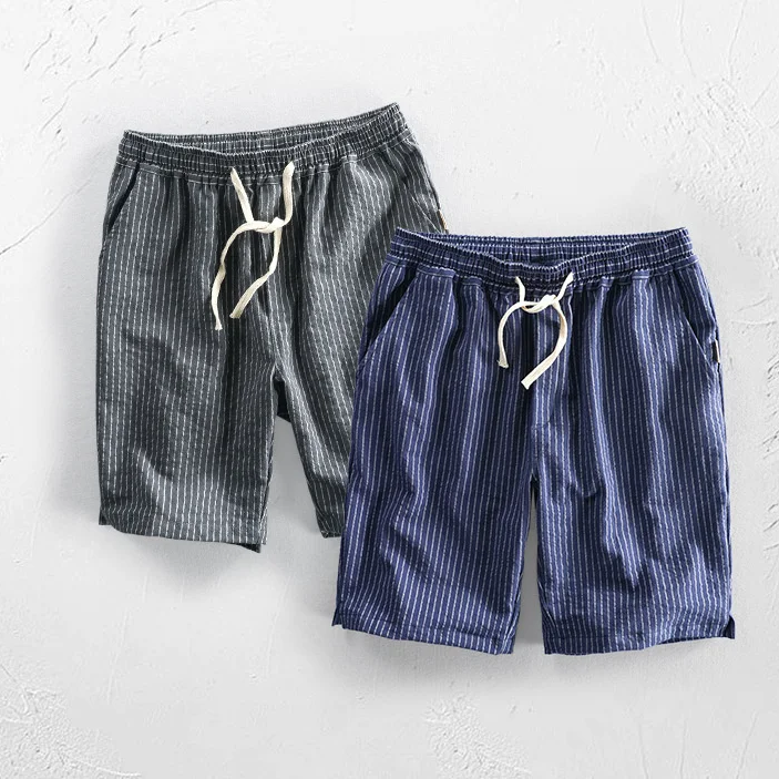 Pinstripe Breezy Cotton Shorts