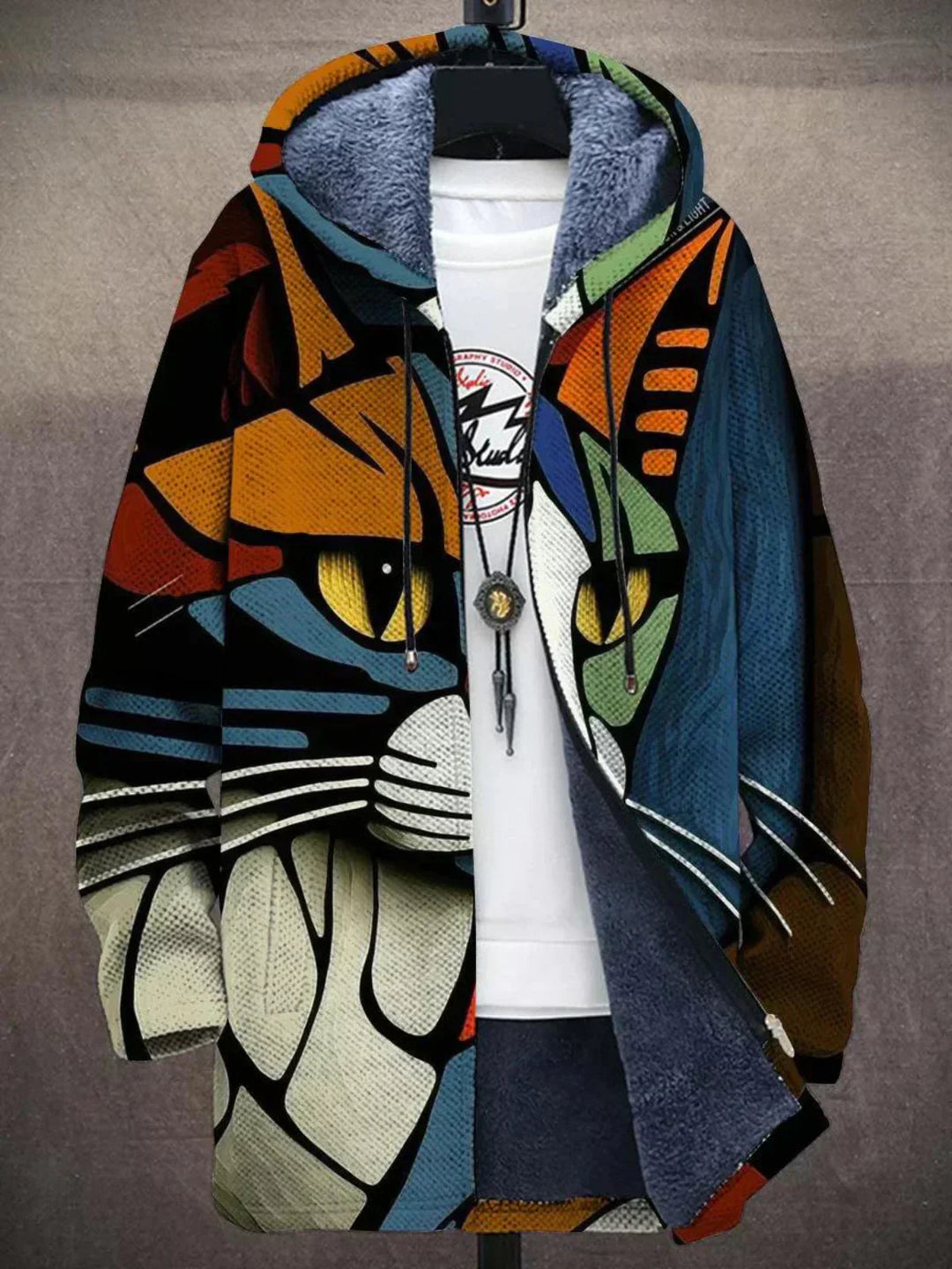 Aurelia™ Chaqueta con capucha de lujo inspirada en el arte con cremallera