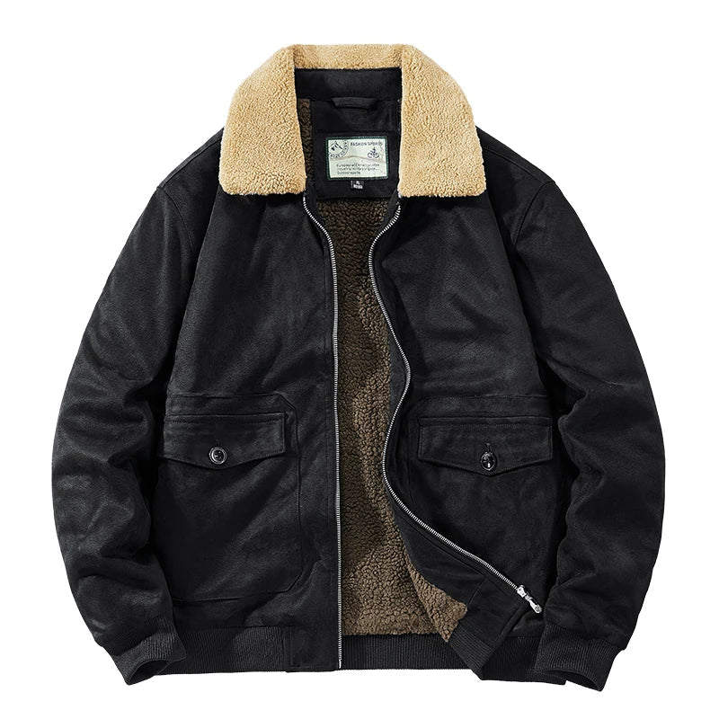 FrostBound Winter Suede Jacket