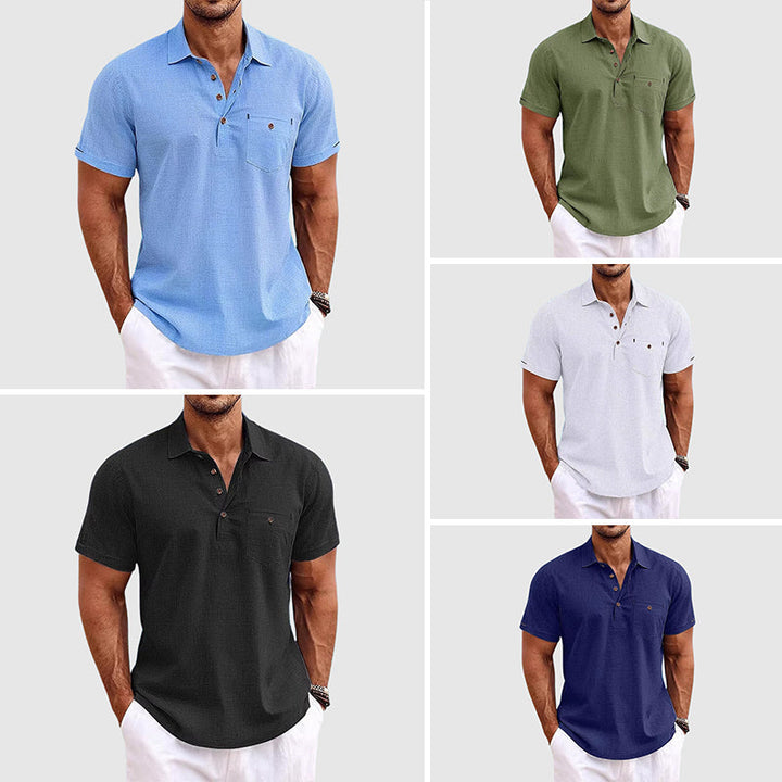 THEODORE | WILLOW LINEN POLO SHIRT