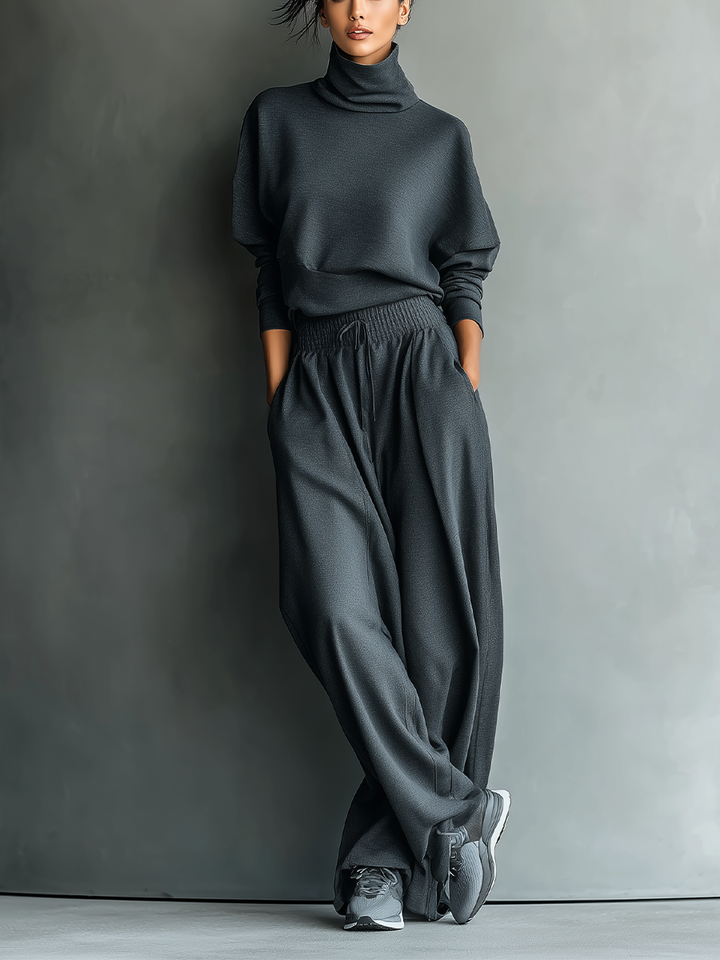 Knitwear set with wide-leg pants – stylish, comfortable outfit set