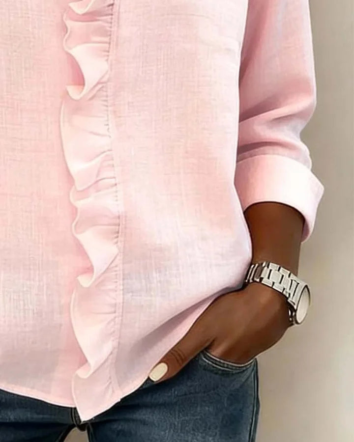 Indie | Blouse with Ruffles and Long Sleeves
