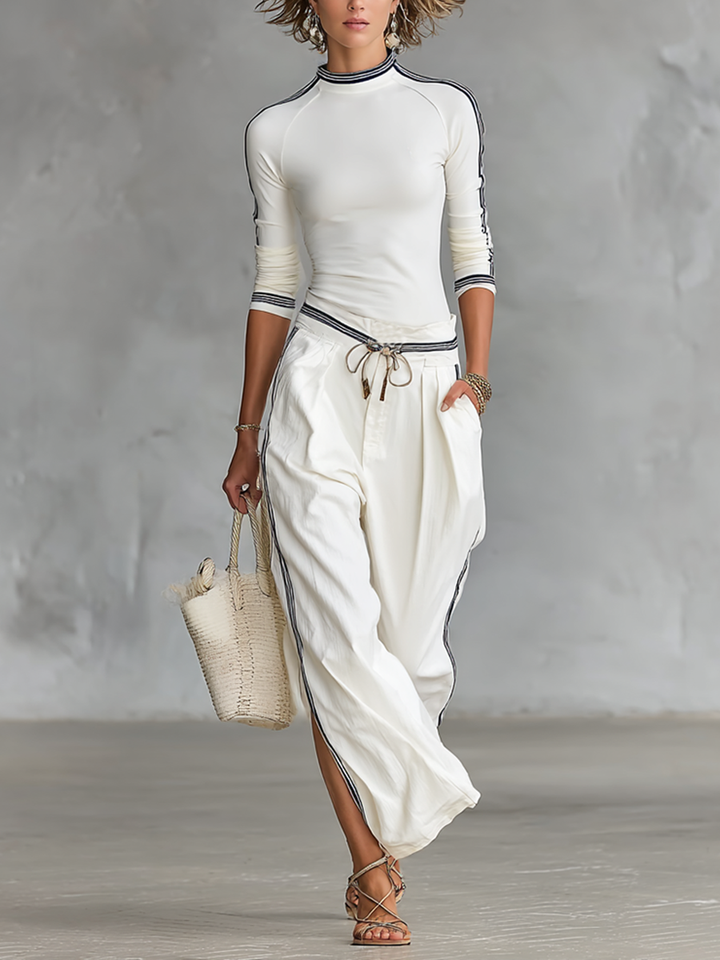 Sport set: comfortable loose-fit pants with drawstring