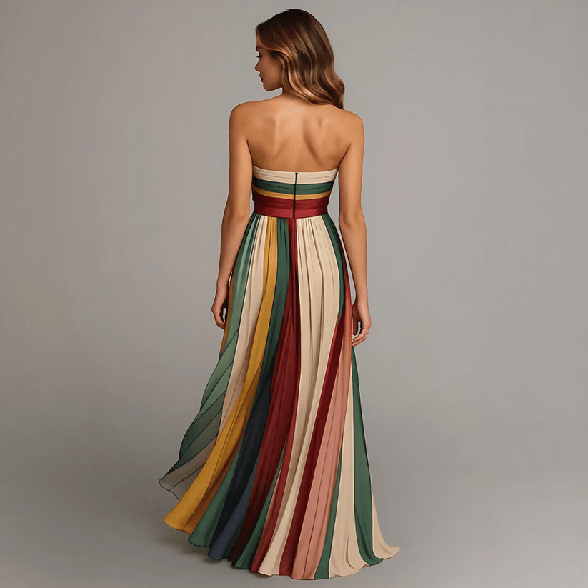 Long, colorful sleeveless dress – light and feminine for summer
