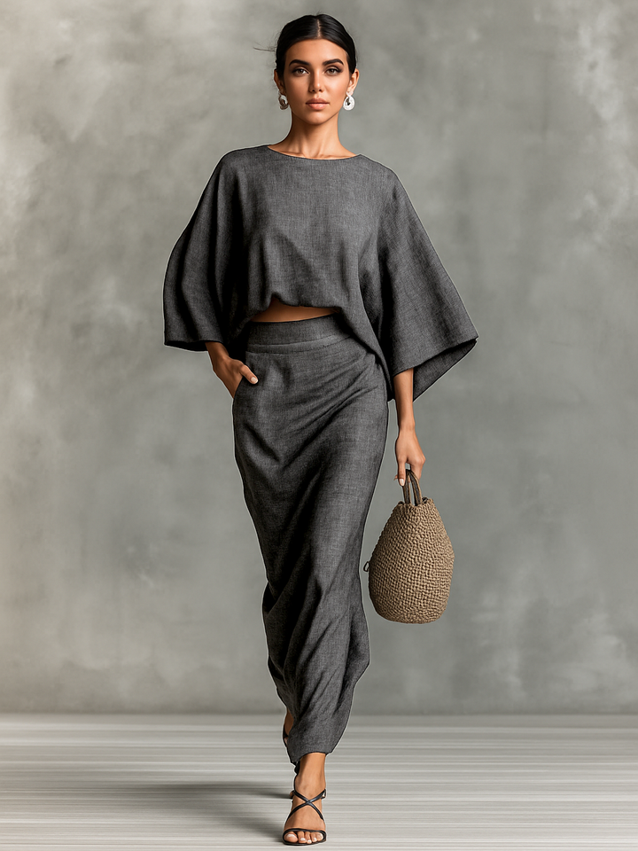 Cotton-Linen Set Skirt – Natural Textile Set with a Stylish Look